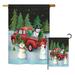 Breeze Decor Picking Christmas Tree Winter Christmas Impressions 2-Sided Polyester 40 x 28 in. Flag Set in Black/Gray | 40 H x 28 W in | Wayfair