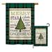 Breeze Decor Tree Winter Christmas Impressions 2-Sided Polyester 40 x 28 in. Flag Set in Black/Green/White | 40 H x 28 W in | Wayfair