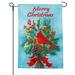 JEC Home Goods Christmas Cardinal 2-Sided Burlap 18 x 13 in. Garden Flag in Blue/Brown/Green | 18 H x 12.5 W in | Wayfair GF40015-0