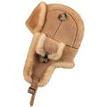 Zavelio Unisex Trapper Trooper Leather Aviator Genuine Shearling Sheepskin Hat - brown - XL