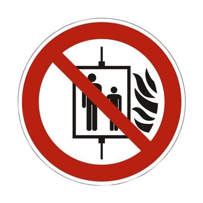 Sicherheitskennzeichen »Aufzug im Brandfall nicht benutzen [P020]« Ø: 20 cm rot, OTTO Office, 20x0.1 cm