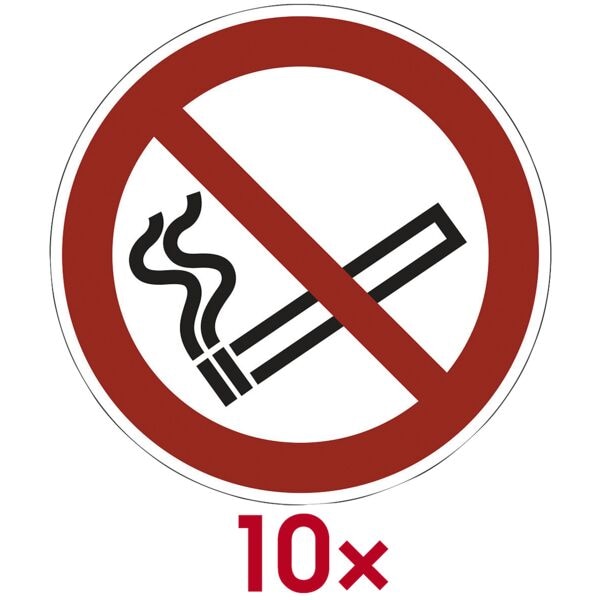 Marahrens Sicherheitskennzeichen »Rauchen verboten [P002]« Ø: 10 cm rot, 10x0.1 cm Image