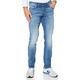 JACK & JONES Jeans Slim Fit Denim Stretch Hose mit Knopfleiste und braunen Nähten JJIGLENN JJICON, Farben:Blau,Größe Jeans:W31 L32,Z - Länge L30/32/34/36/38:L32