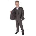 Cinda 5 Piece Boy Suits Boys Wedding Suit Page Boy Party Prom Brown Grey 9-10 Years