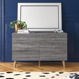 Etta Avenue™ Teen Abril 6 Drawer 47" W Double Dresser Wood in Gray | 29.5 H x 47 W x 15.5 D in | Wayfair 06E0C4C8D88340C880B16339D5A17CD1