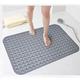Bathsafe Extra Wide 88x58CM Non-Slip Soft Bath Mat Anti Slip TPR Shower Mat with Strong Suction Cups Non Skid Mats for Bathroom Toilet Hotel, Anti-Bacterial Safety Bathtub Mat,Grey