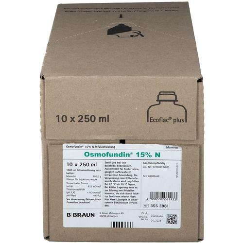 Osmofundin 15% N Ecoflac Pl. Infusionslösung 10x250 ml