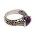 Vine Embrace,'Two Carat Amethyst and Sterling Silver Ring'