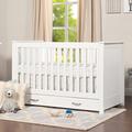 DaVinci Asher 3-in-1 Convertible Crib w/ Storage Wood in White | 35.875 H x 30 W in | Wayfair M13801W