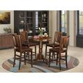Alcott Hill® Palmateer 4 - Person Counter Height Solid Wood Dining Set Wood in Brown | 36 H in | Wayfair DB076B8CF4614DE7BC2B46DDBFDAC21E