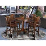 Alcott Hill® Palmateer 4 - Person Counter Height Solid Wood Dining Set Wood in Brown | 36 H in | Wayfair DB076B8CF4614DE7BC2B46DDBFDAC21E