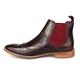 Premium Mens Oxblood Leather Brogue Chelsea Boots (UK 9)