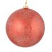 Vickerman 535066 - 4" Red Glitter Clear Ball Christmas Tree Ornament (6 pack) (N184103)
