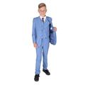 Cinda 5 Piece Light Blue Boy Suits Boys Wedding Suit Page Boy Party Prom Light Blue 4-5 Years