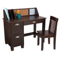 KidKraft Children's Wooden Study Desk w/ Hutch & Chair Wood in Brown | 32 H x 35.75 W x 18.25 D in | Wayfair 26703