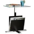 Table d'appoint avec porte-revues plateau en verre métal design moderne table basse HxlxP: 53 x 46