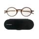 ThinOptics Manhattan Reading Glasses 1.00 Round Brown Frames With Milano Magnetic Case - Thin Lightweight Compact Readers 1.00 Strength