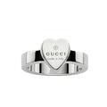 Gucci YBC22386700154 Women's Ring with Engraved Heart Sterling Silver Size 54