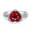 Navachi 925 Sterling Silver 18k White Gold Plated 2.5ct Heart Ruby Emerald Az9208r Rings(Sizes N)