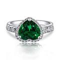 Navachi 925 Sterling Silver 18k White Gold Plated 2.5ct Heart Ruby Emerald Az9808r Rings(Sizes Q)