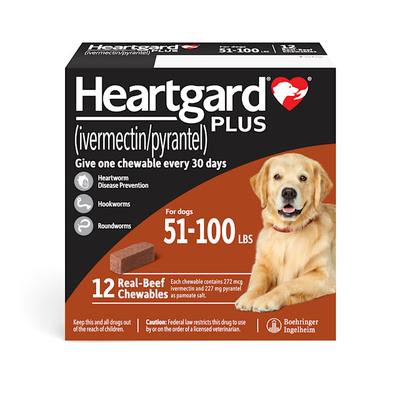 Heartgard Plus Chewables for Dogs 51 to 100 lbs., 12 Month Supply