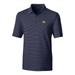 Men's Cutter & Buck Navy Michigan Wolverines Forge Pencil Stripe Polo