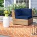 Latitude Run® Larrissa Indoor/Outdoor Cushion Cover Acrylic in Blue/Brown | 6 H in | Wayfair CK-BARBADOS-02a-NAVY