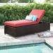 Wade Logan® Ayomikun 77" Long Reclining Single Chaise w/ Cushions Wicker/Rattan in Brown | 37 H x 31 W x 77 D in | Outdoor Furniture | Wayfair