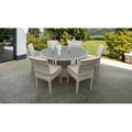 Beachcrest Home™ Bannister 7 Piece Wicker Round Outdoor Patio Dining Set w/ Cushions Glass/Wicker/Rattan | Wayfair ROHE6816 43172984