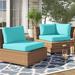 Latitude Run® Larren Indoor/Outdoor Cushion Cover Acrylic in Blue/Brown | Wayfair CK-BELLE-07a-ARUBA