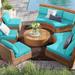 Latitude Run® Larrissa Indoor/Outdoor Cushion Cover Acrylic in Green/Blue/Brown | 6 H in | Wayfair CK-HB-BARBADOS-08h-ARUBA