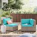 Latitude Run® Larren 21-Piece Outdoor Cushion Cover Set Acrylic in Blue | 4 H in | Wayfair CK-BELLE-11a-ARUBA