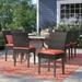 Sol 72 Outdoor™ Stratford Patio Dining Chair w/ Cushion Wicker/Rattan in Brown | 36 H x 19 W x 18 D in | Wayfair TKC090b-ADC-C-TANGERINE