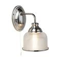Searchlight 2671-1SS Bistro II One Light Wall Light in Satin Silver with Glass Shades