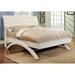 Hokku Designs Jaynie Tufted Sleigh Bed Wood & /Upholstered/Faux leather in Brown/White | 52 H x 77 W x 94.63 D in | Wayfair