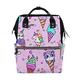 WowPrint Diaper Tote Bag Cute Ice Cream Unicorn Nappy Bag Large Capacity Organiser Multifunction Travel Backpack for Baby Care