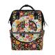 WowPrint Diaper Tote Bag Peace Sign Flower Nappy Bag Large Capacity Organiser Multifunction Travel Backpack for Baby Care