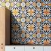 Moroccan Mosaic Baha 8" x 8" Cement/Marble Mosaic Wall & Floor Tile Cement in Orange/Gray/Black | 8 H x 8 W x 0.5 D in | Wayfair CTP05-10