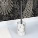 Evideco Marble Effect Freestanding Toilet Brush & Holder Set Ceramic in White | 14 H x 4 W x 4 D in | Wayfair 6682602