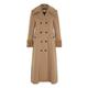 De la Creme - Women`s Winter Wool Cashmere Military Coat Faux Fur Collar (24, Camel)
