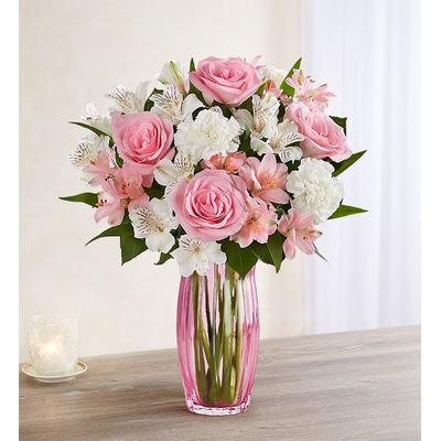 1-800-Flowers Everyday Gift Delivery Heartfelt Condolences W/ Pink Vase | Happiness Delivered To Their Door