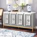 Everly Quinn Fitz 71" Wide Sideboard Wood in White/Yellow | 36 H x 71 W x 19 D in | Wayfair F859B0D1E65545AAAE0F39D89E6C58F7