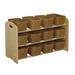 Childcraft 3 Compartments Cubby w/ Bins Wood in Brown | 21.75 H x 35.75 W x 14.5 D in | Wayfair 1537054