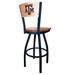 Holland Bar Stool NCAA Swivel Bar Stool Upholstered/Metal in Black | 39 H x 18.5 W x 17 D in | Wayfair L03825BWMedMplATexA-MMedMpl