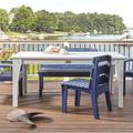 Uwharrie Chair Jarrett Bay Solid Wood Dining Table Wood in Blue | 21 H x 48 W x 40 D in | Outdoor Dining | Wayfair JB92-027
