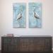 Highland Dunes Heron I And II by Sally Swatland - 2 Piece Print on Canvas Print Canvas in Blue/White | 34" H x 17" W x 1.5" D | Wayfair