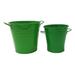 August Grove® Nohoff 2-Piece Galvanized Steel Pot Planter Set Metal in Green | 9 H x 9 W x 9 D in | Wayfair A924EEFB62EE4478A75BA42DCFB09D6F