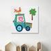 Harriet Bee 'Cute Farm Pig' Painting on Wrapped Canvas Canvas, Solid Wood in Green/White | 24 H x 24 W x 1.5 D in | Wayfair