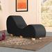 Latitude Run® Dilys Yoga Chaise Lounge Polyester/Wood in Black | 29.5 H x 18 W x 64 D in | Wayfair 0883AE4D490440C38F6A4488C2271411