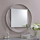 Mercer41 Mila Modern & Contemporary Beveled Accent Mirror 33.0 H x 33.0 W x 1.5 D in grayMetal in Chrome | 33" H X 33" W X 1.5" D | Wayfair